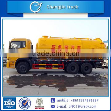 Factory price good quality dongfeng 6x4 12-16m3 vacuum sewer suction truck,sewage drainage vehicle