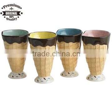 ceramic waffle cone ice cream cup