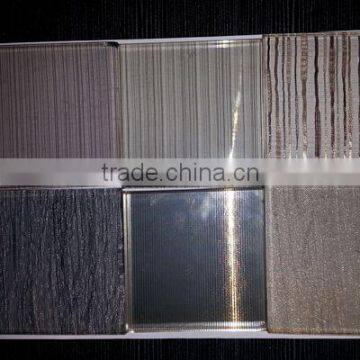 All kinds silk cloth double laminated glass for interior decoraton, tempered glass