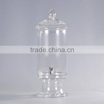 plant glass beverage dispenser for sale with glass lid and stand