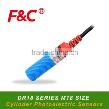 DR18-10/40 series M18, 10/40cm diffuse cylinder infrared sensors, optical switching transducer