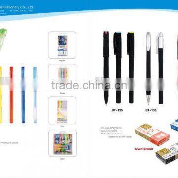 2012 new promotional plastic rubber gel ink pen