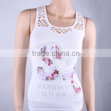 Fashion Hollow Lady/Girl Vest with Stone Bling Bling