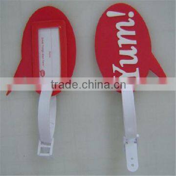 hot selling personalized high quality soft pvc travel plastic luggage tag with standard sizes