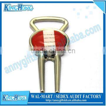 Hot Sale Zinc Alloy Bottle Opener Design Golf Divot Tool photo-3