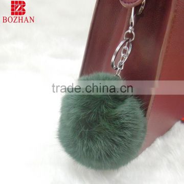 Good quality fur pom pom keyring for gift