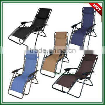 Steel Frame Zero Gravity Recliner Chiar Folding Arm Office Leisure Chairs With Pillow photo-6