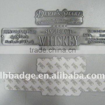 antique effect metal embossed aluminum label