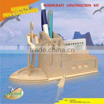 Upper Deck Fishing 3D Jigsaw DIY Wooden Pen Holder