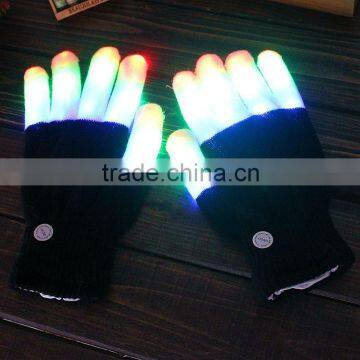 Halloween LED luminous gloves LED colorful light performance new gloves with LED light flash gloves