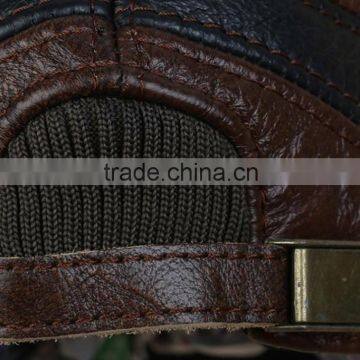 New Men's Real Cowhide Leather Vintage Sunbonnet Baseball Beret Cap Hunting Hat photo-4