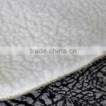embossed suede fabric bounding with velboa
