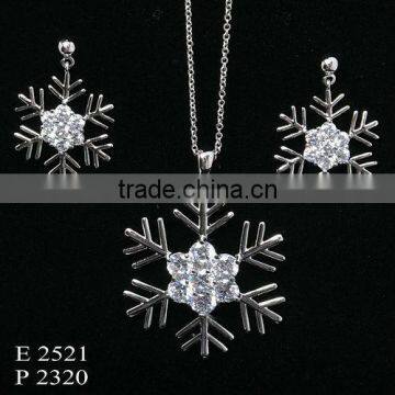 New Arrived Snowflake Shape Fashion Brass Jewelry Set