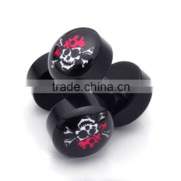 Pretty Sugar skull fake ear plugs/tapers body jewelry piercing