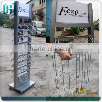 powder coat wholesale retail metal iron custom ceramic tiles display shelf HSX-S0350