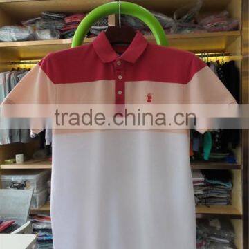 Mens striped polo collar 100 polyester t shirts wholesale factory