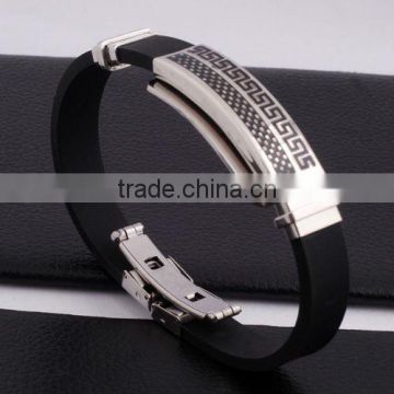 New Trendy Stainless Steel Silicon Bracelet(HB10001)