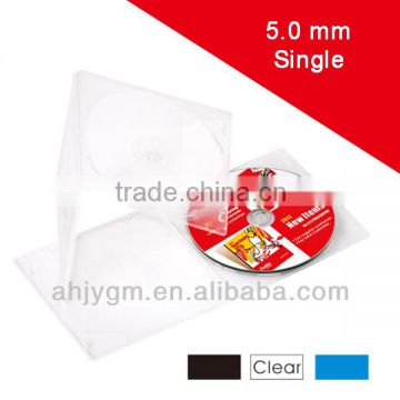 5.0MM Clear / Blue/Black Colors Single PP CD Box/CD Case