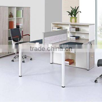 Modern Office Workstation for Two People With Book Shelf With Four Legs E-514 photo-1