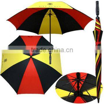 red yellow black combination multi-color fiberglass fashion golf Umbrella