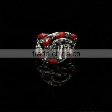 2016 New Design Plating Silver With Resin Diamond Ring photo-5
