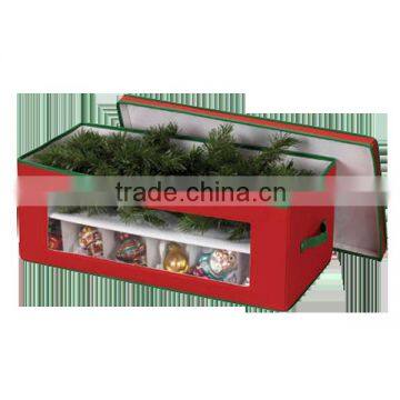 Fabric Clear Window Sturdy Christmas Tree and Tree Ball Storage Box with Lid