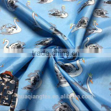 elegant swan print imitation memory fabric for jacket down jacket