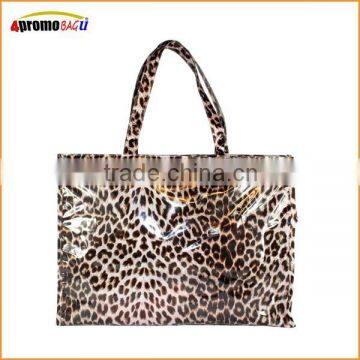 Leopard PVC tote bag, full color printing shopping bag