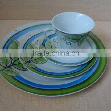 20PCS ROUND CERAMIC STONEWARE DINNER SET WITH TEA CUP AND SAUCER