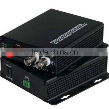 2Ch Video/1 RS485 Return Data to Fiber SM 20km optical video multiplexer 1CH to 64CH cctv fiber optical transmitter and receiver