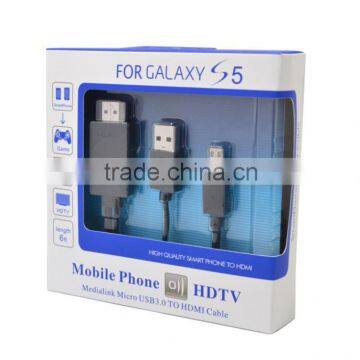 Dailyetech MHL Micro USB Cable HDTV Adapter For Galaxy S5 i9600 S4 S3