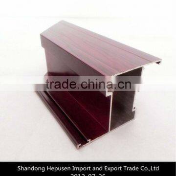 6000 series of powder coating wood grain aliminium extrusion hollow profiles