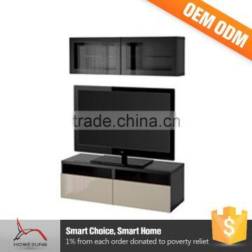 L Shaped New Model Wooden Tv Cabinet Designs With Showcase photo-6
