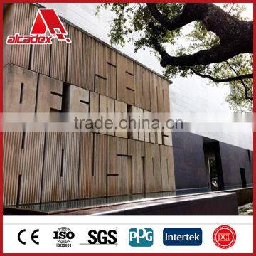 wooden finished decoration screen acp aluminium composite panel