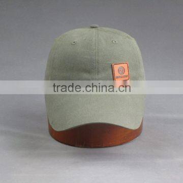 Hi Quality Custom 6-panel Cotton Twill Baseball Cap With PU Badge photo-2