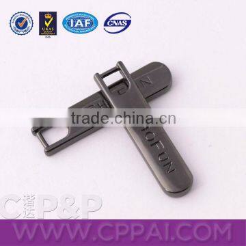 Fashion zipper with unique embossed design on both sides