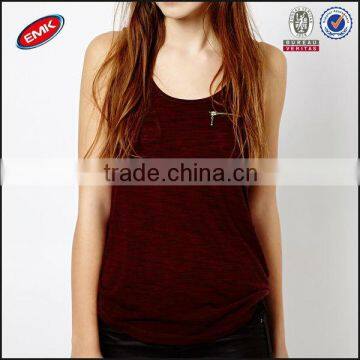 China Low Price Wholesale Polyester Cotton Burnout Tank Top With Zipper on Chest