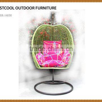 cane rattan effect PE with a steel frame swing Chair