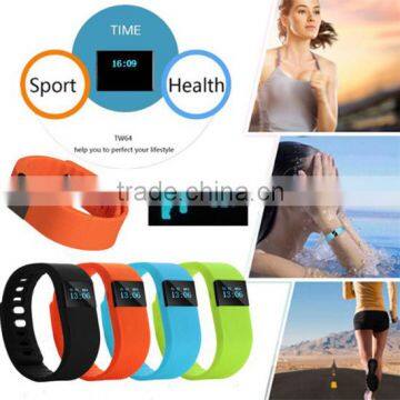 TW64 Fitness Tracker Bluetooth Smart band Sport Bracelet Smart Band Wristband Pedometer For iPhone IOS Android PK Fitbit Mi band