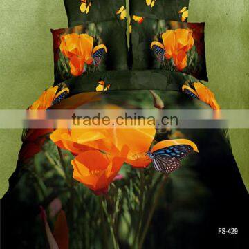 3d luxuary huge flower 100% cotton reactive printed bedding sets