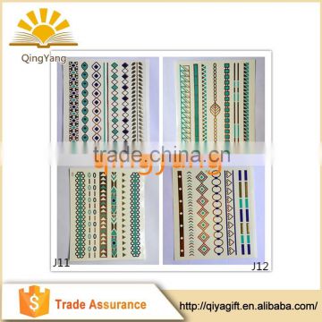 golden temporary sticker self adhesive metallic flash tattoo