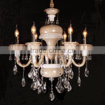 Medium brown candle chandelier crystal pendant