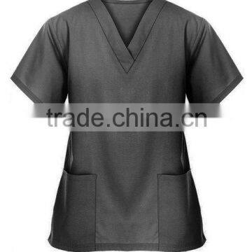 Purple Unisex Medical Scrub Set Workwear V-neck 2 Pocket Top and Pant 2 Piece Set photo-2