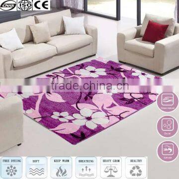 2016 hot sale purple flower silk mosque carpet floor carpet