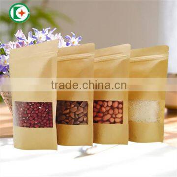 Waterproof stand up kraft paper bag with clear window