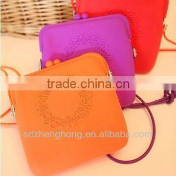 Fashionble wholesale silicone lady shoulder bag/coin purse