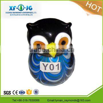 Y01 mouth-blown glass owl, handmade animals