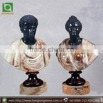 Black Woman And Man Bust Sculpture