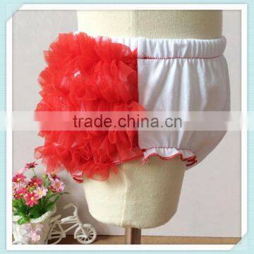 Christmas Red Chiffon Ruffle Kids Diaper Cover Baby Girls Soft Bloomer Cheap Diaper Cover