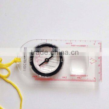 hot selling Transparent map measure orienteering compass with scale